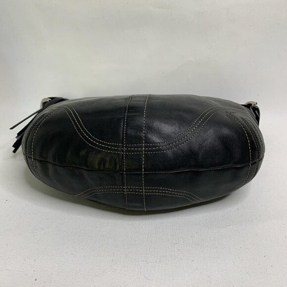 Vintage black leather Coach shoulder - Picture 5 of 8